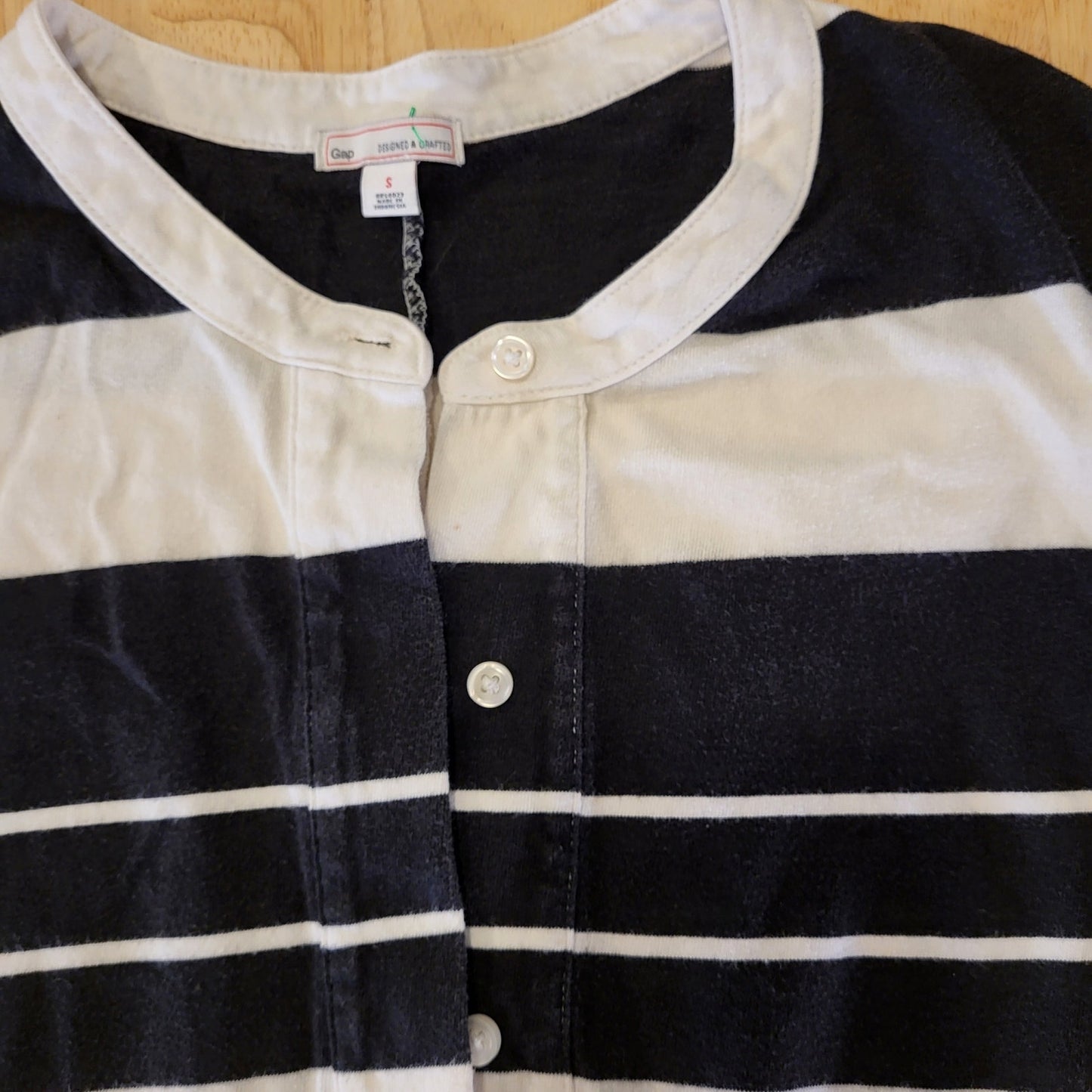 Gap Black & White Striped Sleeveless Jersey Knit Knee Length Dress Pockets