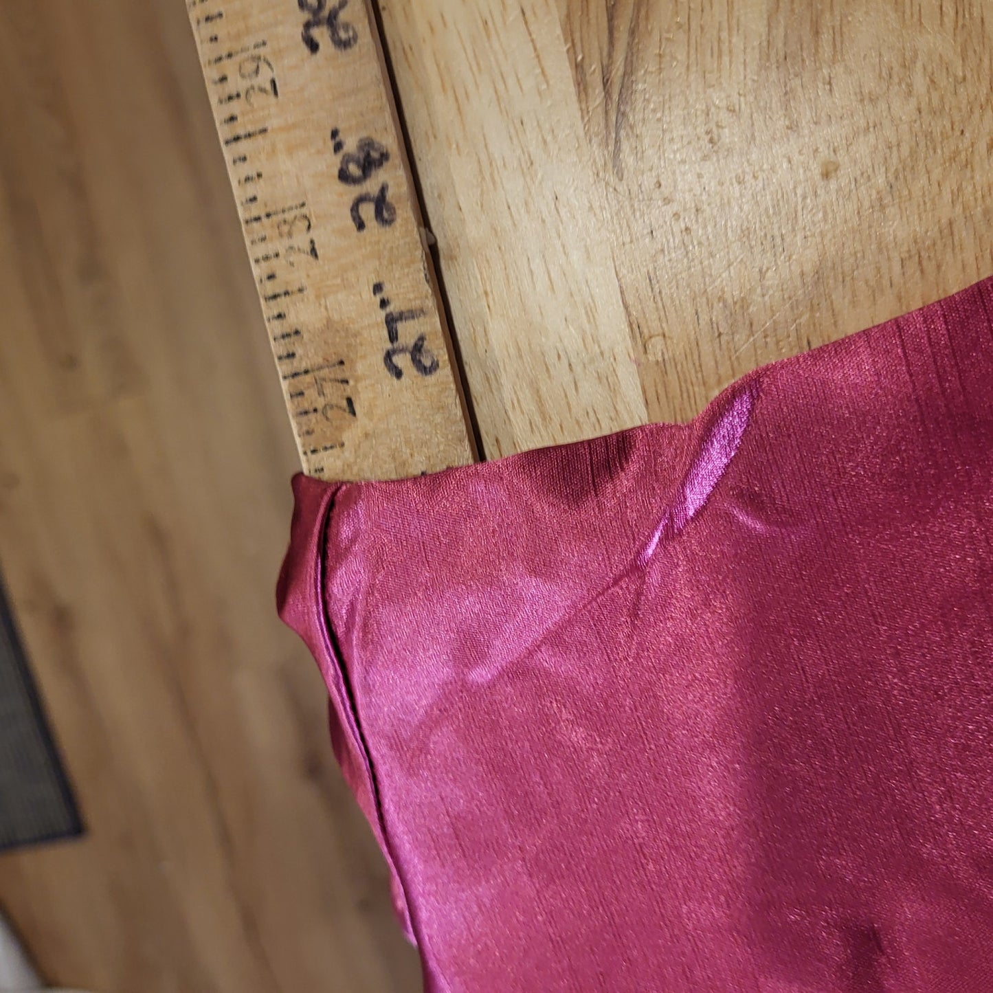 Monroe & Main Vintage Satin Pink Fuscia Winged Sleeve High Neck Blouse 2x