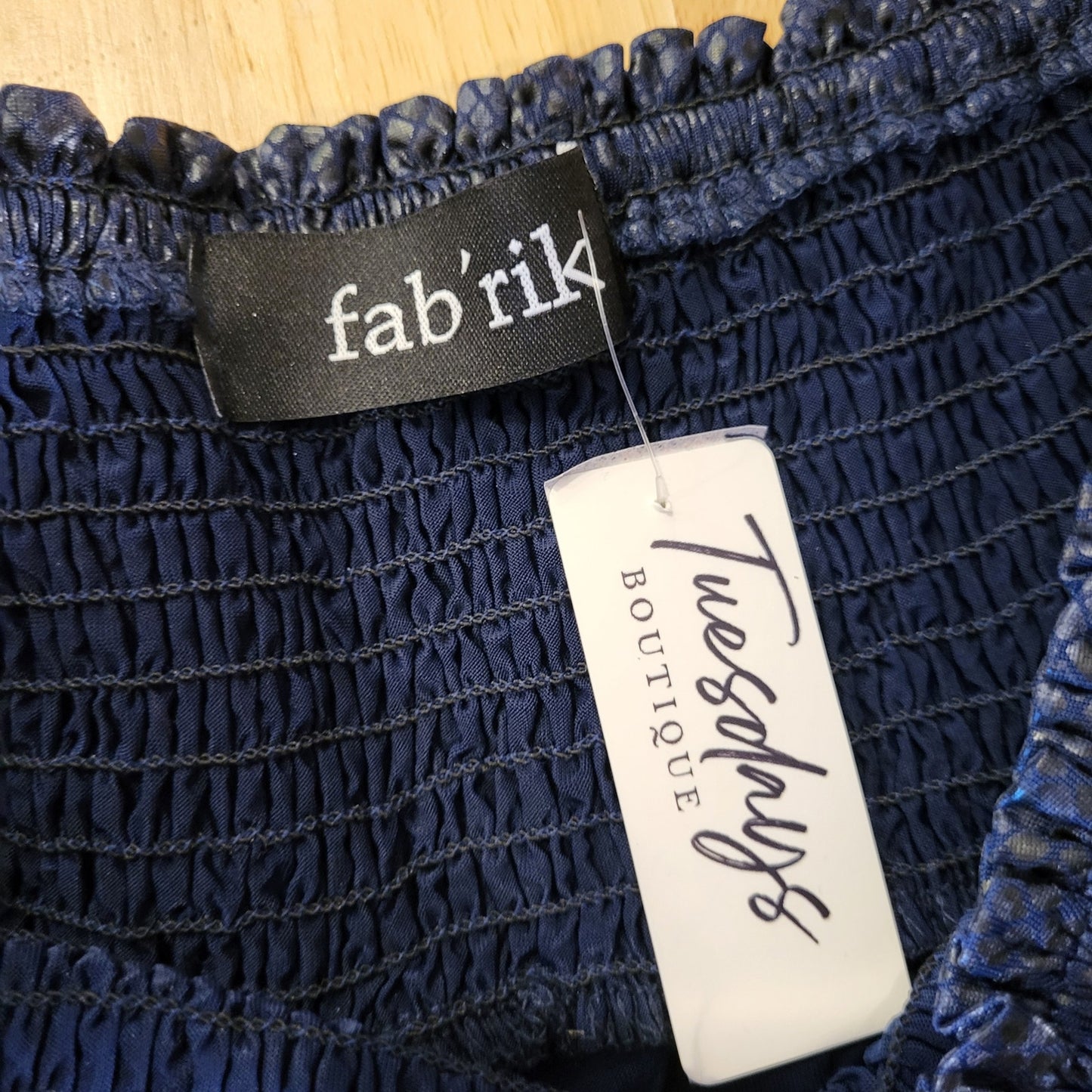 NWT Fab'rik Elastic Waist Slinky Animal Print Blue 28" Waist Soft