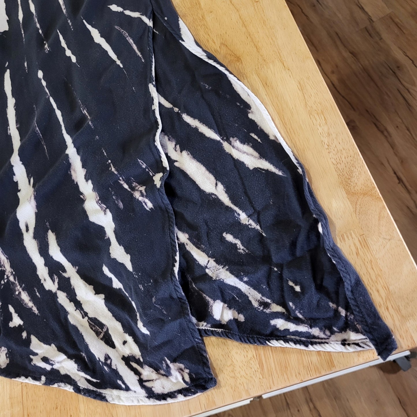 Fourteen & 9th Cowell Neckline Spaghetti Strap Jersey Knit Black Tie Dye Maxi