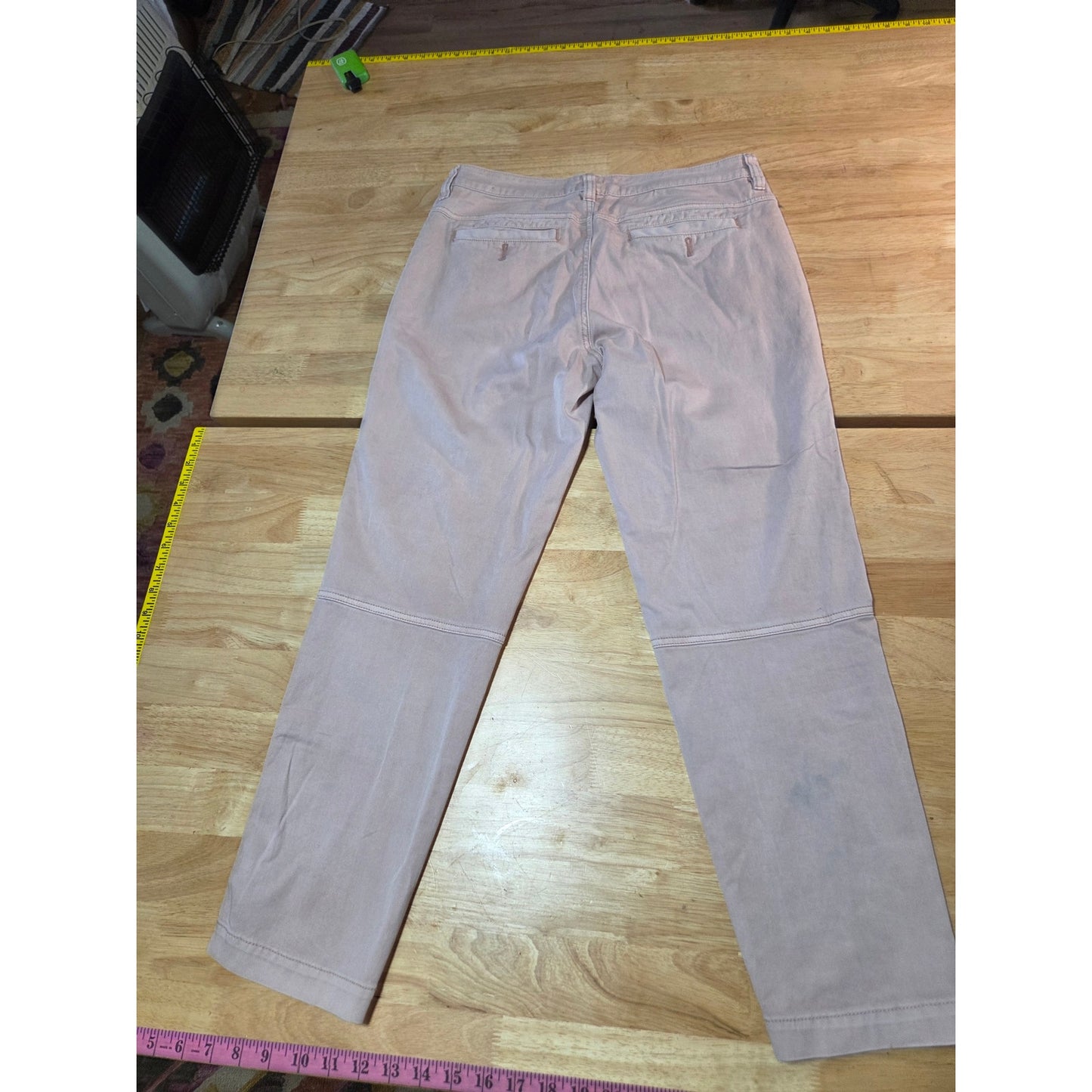 Prana size 8 blush pink nude cropped high water Pedal Pusher pants pockets sz 8
