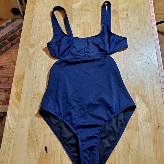 Blue J. Crew one piece bathing suit open back size six small