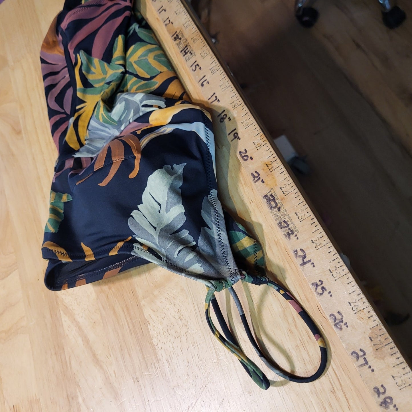 Size 14 Berry Color Floral Botanical One Piece Bathing Suit Side Shoulder Strap
