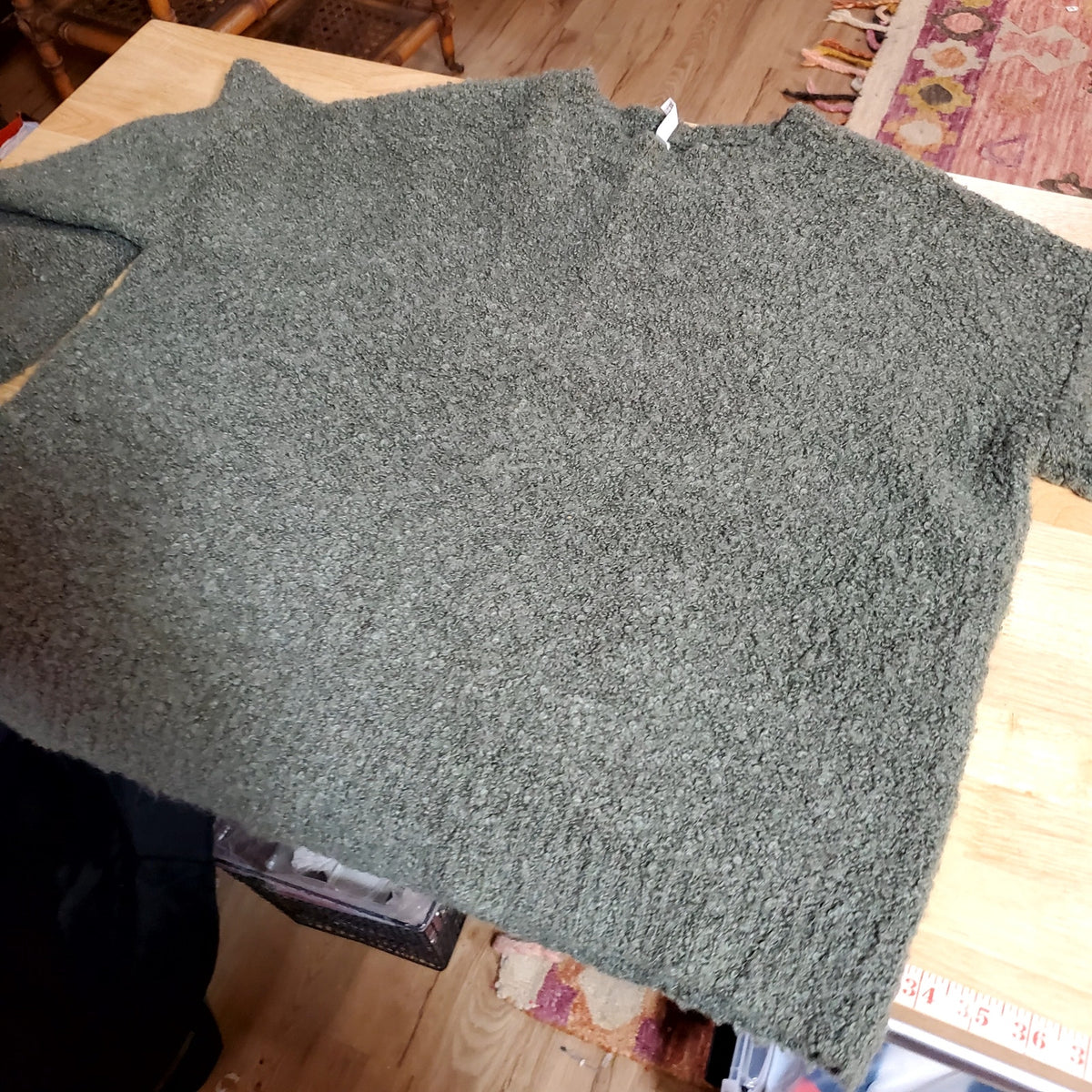 Paper label forest green oversized balloon sleeve sweater slouchy medium