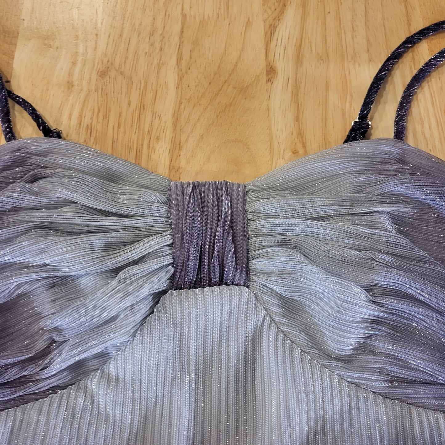 Traffic People Purple Metallic Ombre Sleeveless Empire Stretch Tea Length S