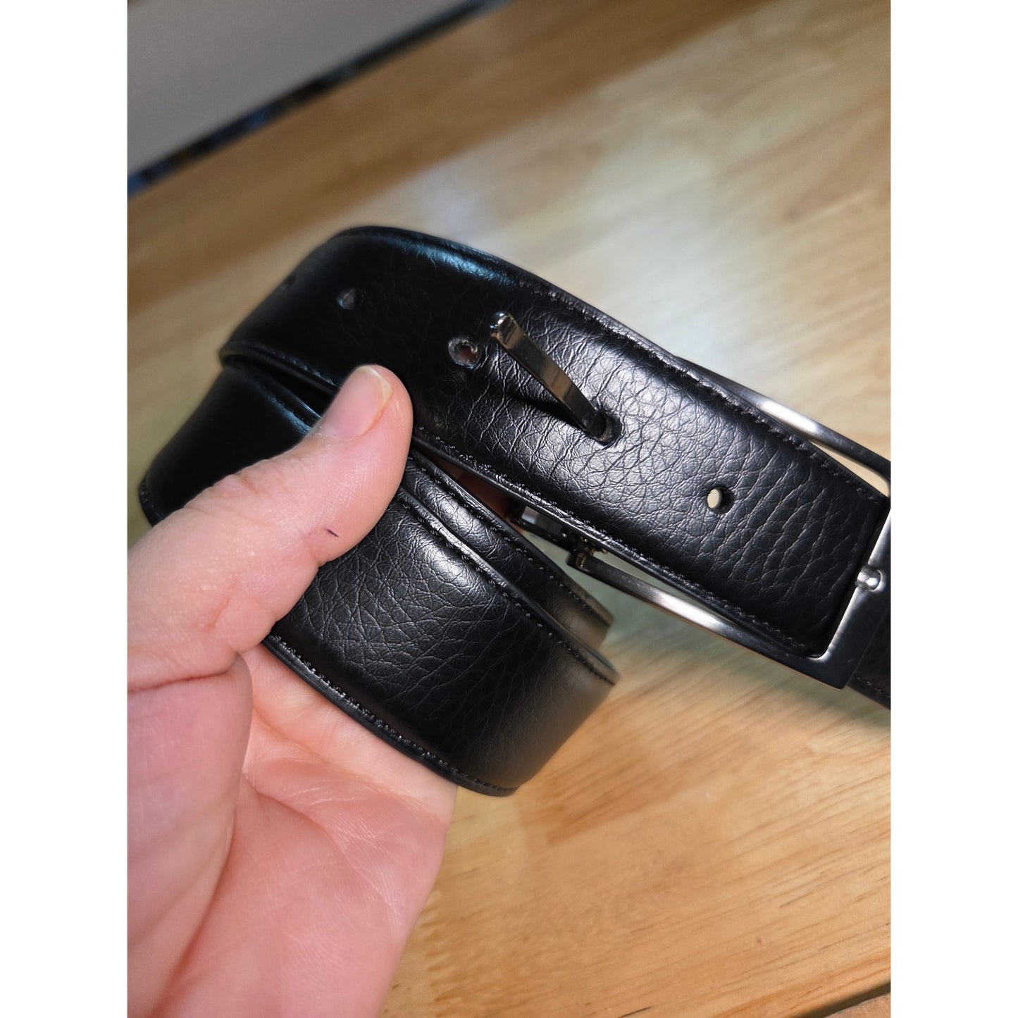 Nike Reversable Belt Black White Gunmetal Buckle Barely Worn 45"