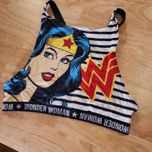 Wonder Woman Bralette Cotton Stretch Medium Criss Cross Back