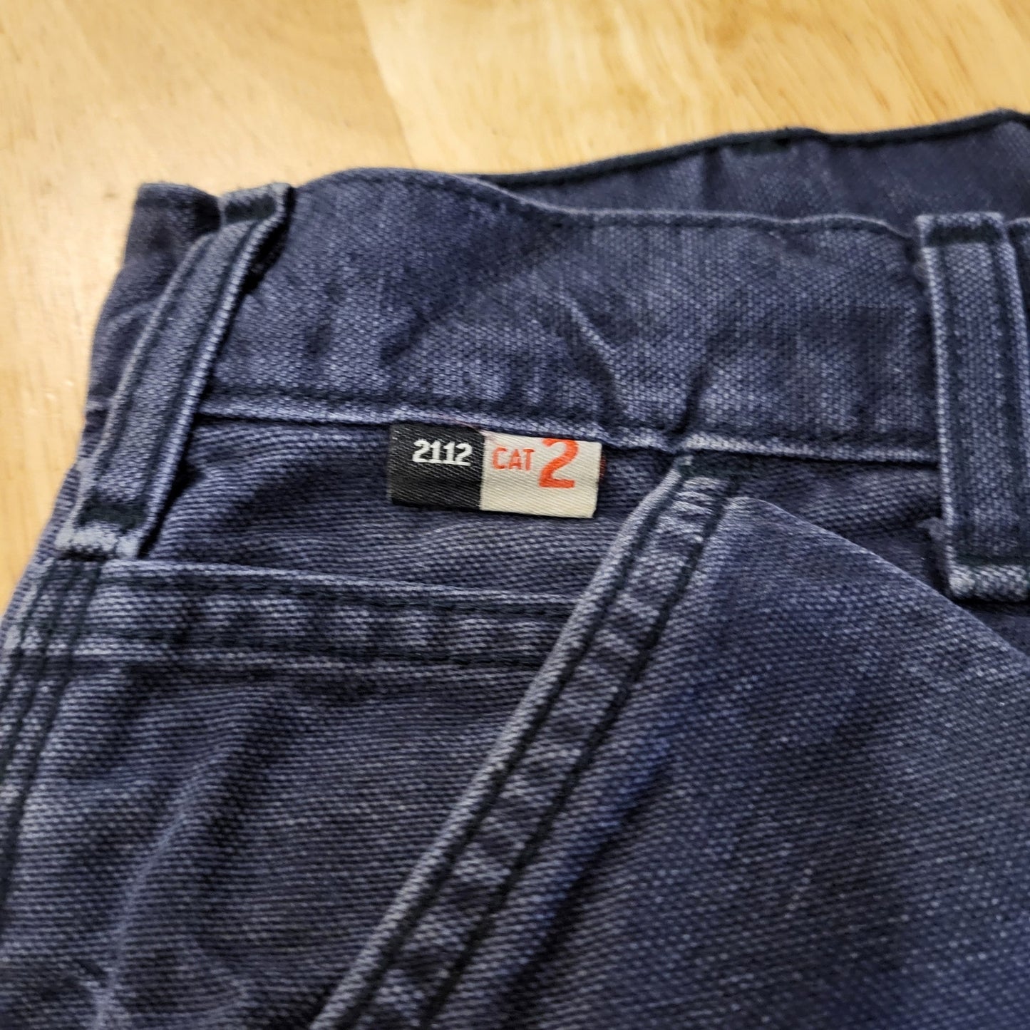 Carhartt Cat 2 2112 Fire Resistant Blue Work Pants 34x32 Lived In Distressing