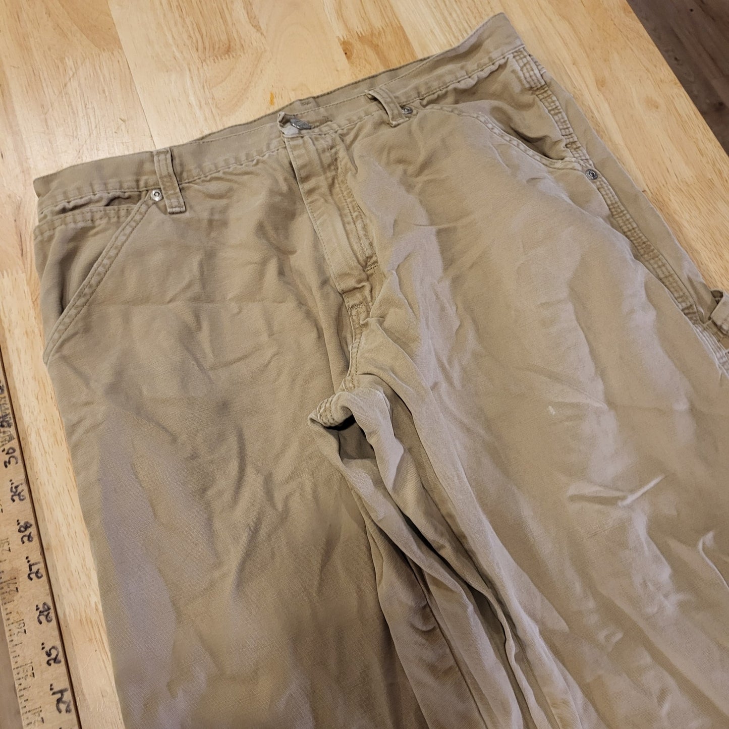 Wrangler Khaki Work Pants 32x30 100% Cotton