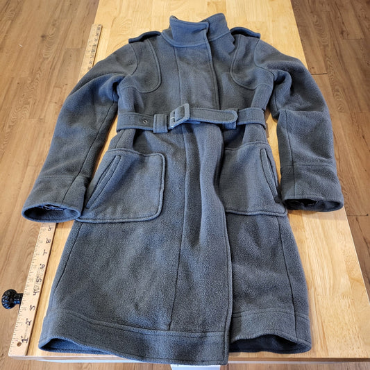 B.B. Dakota Wool Blend Mid Length Fleece Gray Pocket Epaulette (See belt wear)
