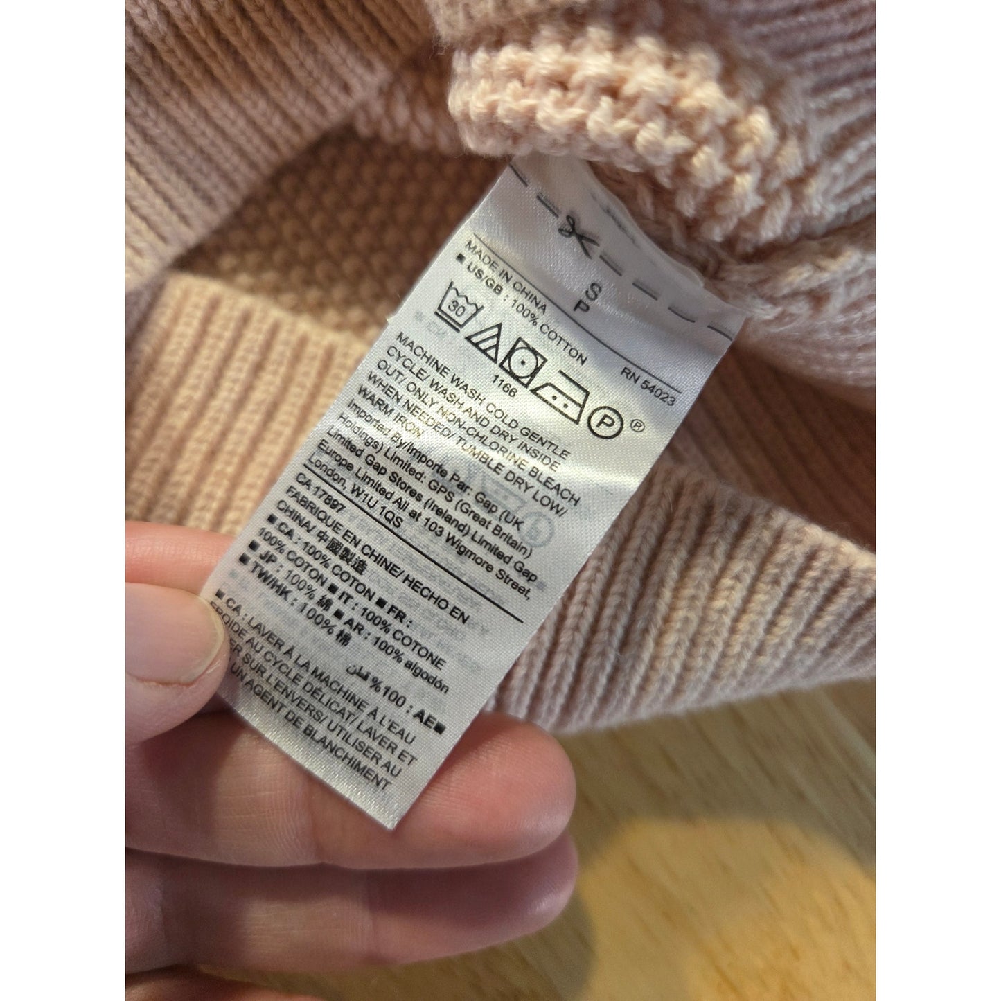Gap Vintage Baby Pastel Pink Cable Knit Sweater Beautiful Petite Sm 100% Cotton