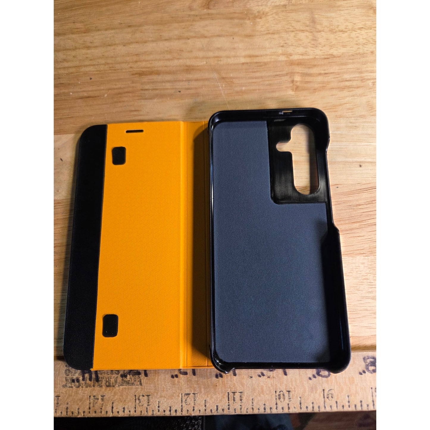 Samsung Galaxy S25 Case Stand Full Protection Thin Magnetic PU Leather Yellow
