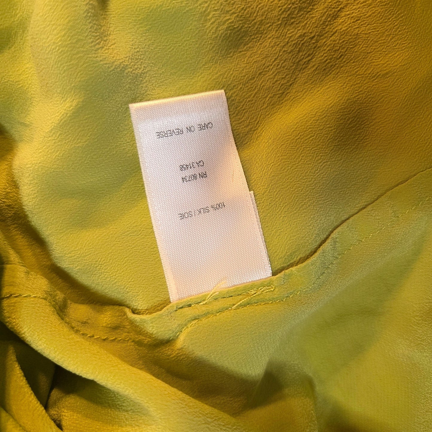 Bcbgmaxazria chartreuse neon green silk sleeveless tank dress embroidered med