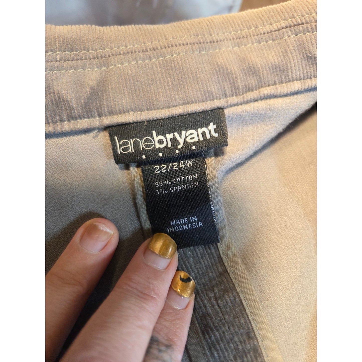 Lane Bryant 2024 w 100% cotton gray corduroy blazer coat pockets tailored