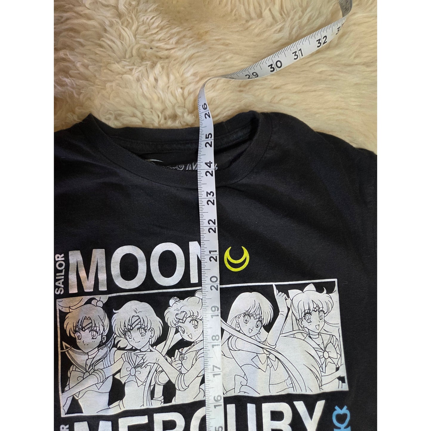 Sailor Moon 100% cotton black T-shirt small anime Japanese black
