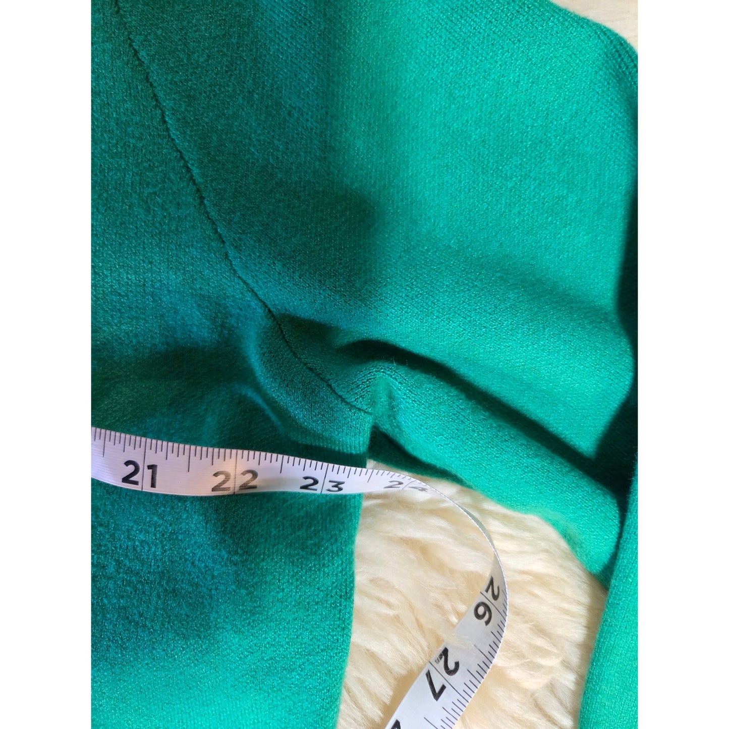 Jones New York Kelly Green Gold Button Detail Sweater Viscose Blend Large