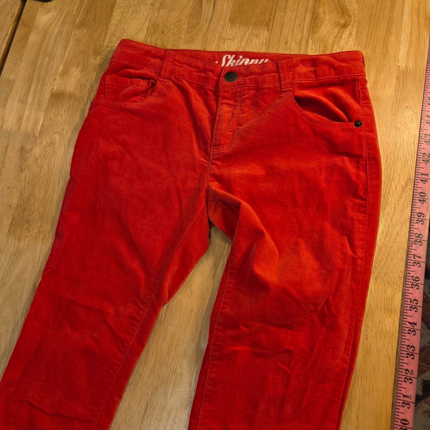 Crazy 8 Skinny red jeans size 12 kids velvet
