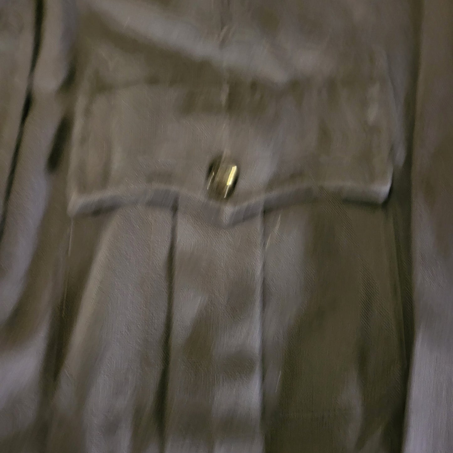 Vintage Flying Cross Dacron Rayon Blend Navy Blue Faux Button Zip 26" P2P