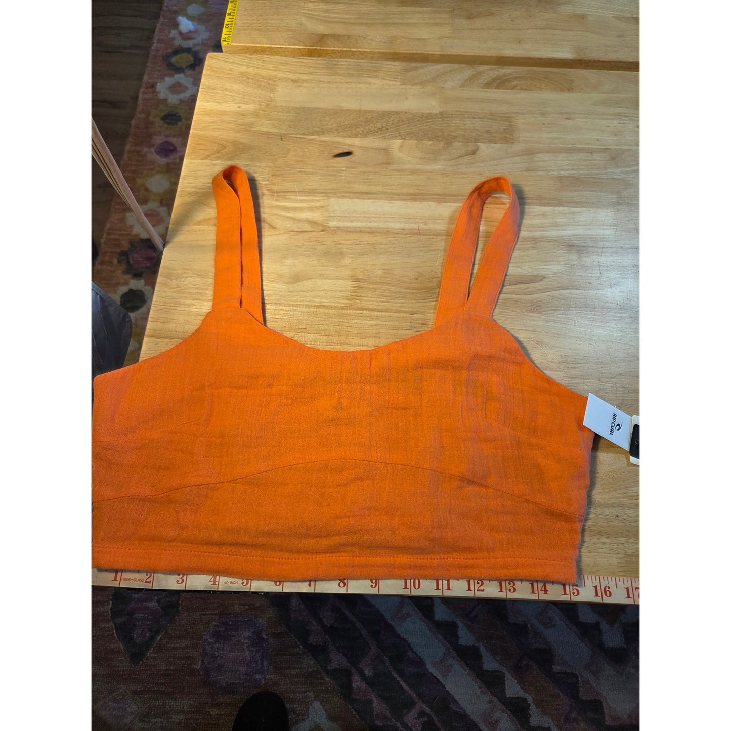 Ripcurl new with tag orange cotton linen crop sleeveless tank small