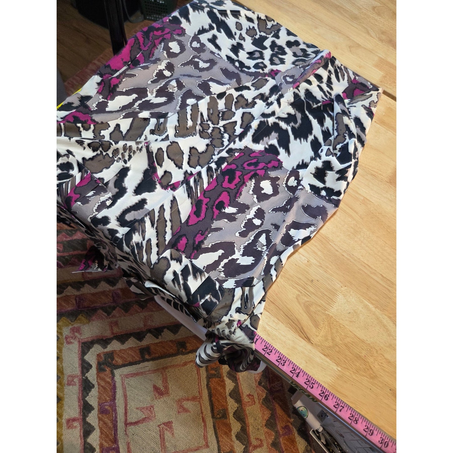 Silk culture size large 100% silk collared blouse colorful purple leopard print