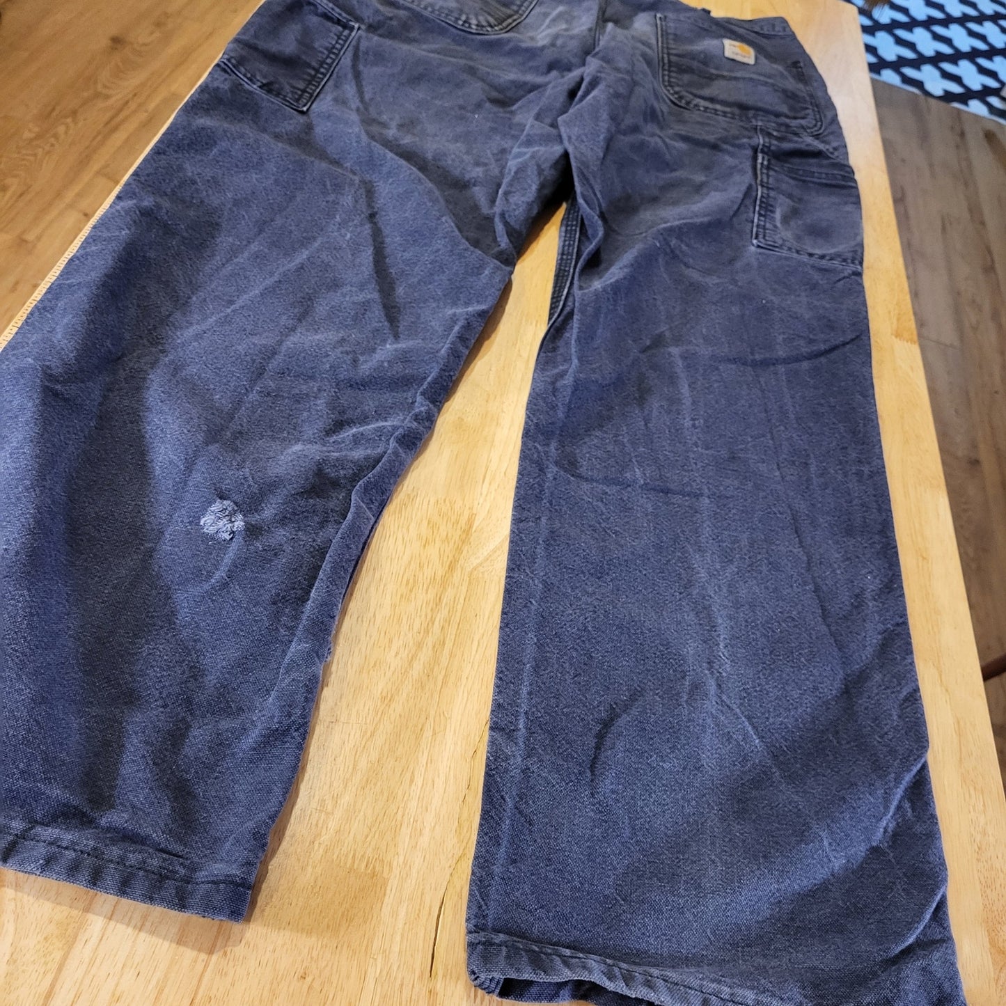 Carhartt Cat 2 2112 Fire Resistant Blue Work Pants 34x32 Lived In Distressing