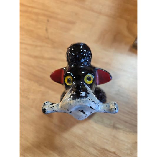 Vintage Scottie dog figurine collectible black white red porcelain