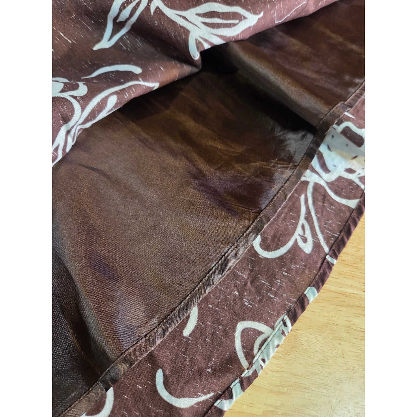 Biacci 100% cotton brown and blue floral sleeveless v-neck dress fully lined tie