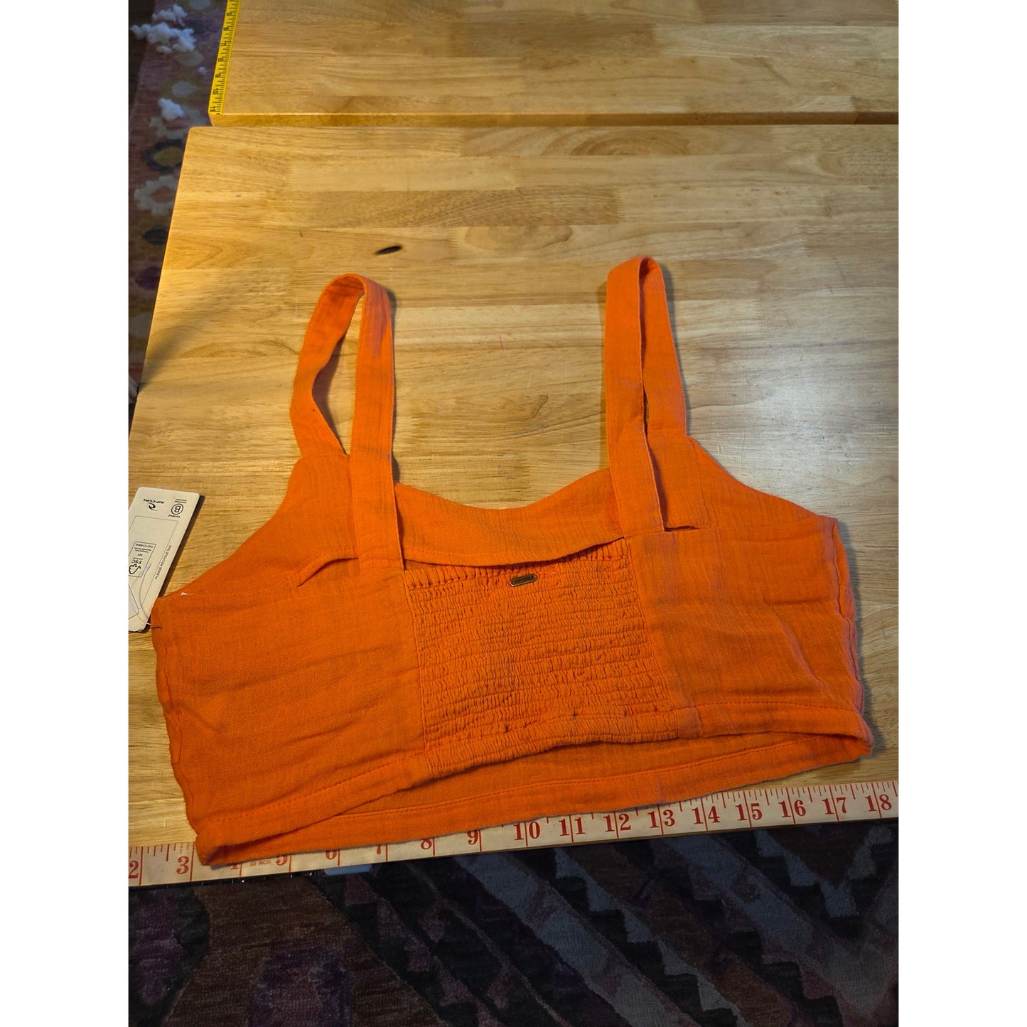 Ripcurl new with tag orange cotton linen crop sleeveless tank small