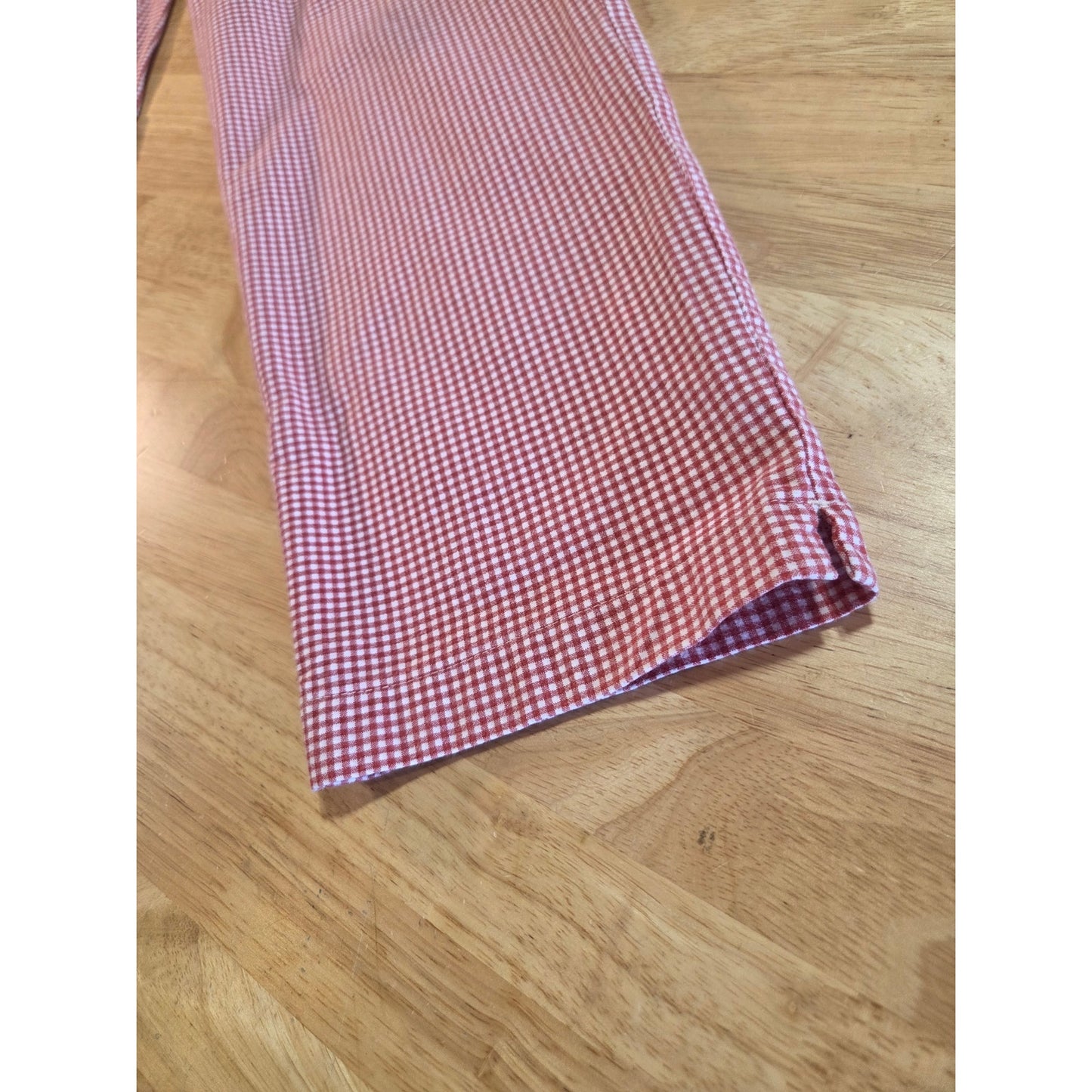 Vanilla cotton stretch red gingham cigarette pants zipper pocket size 44