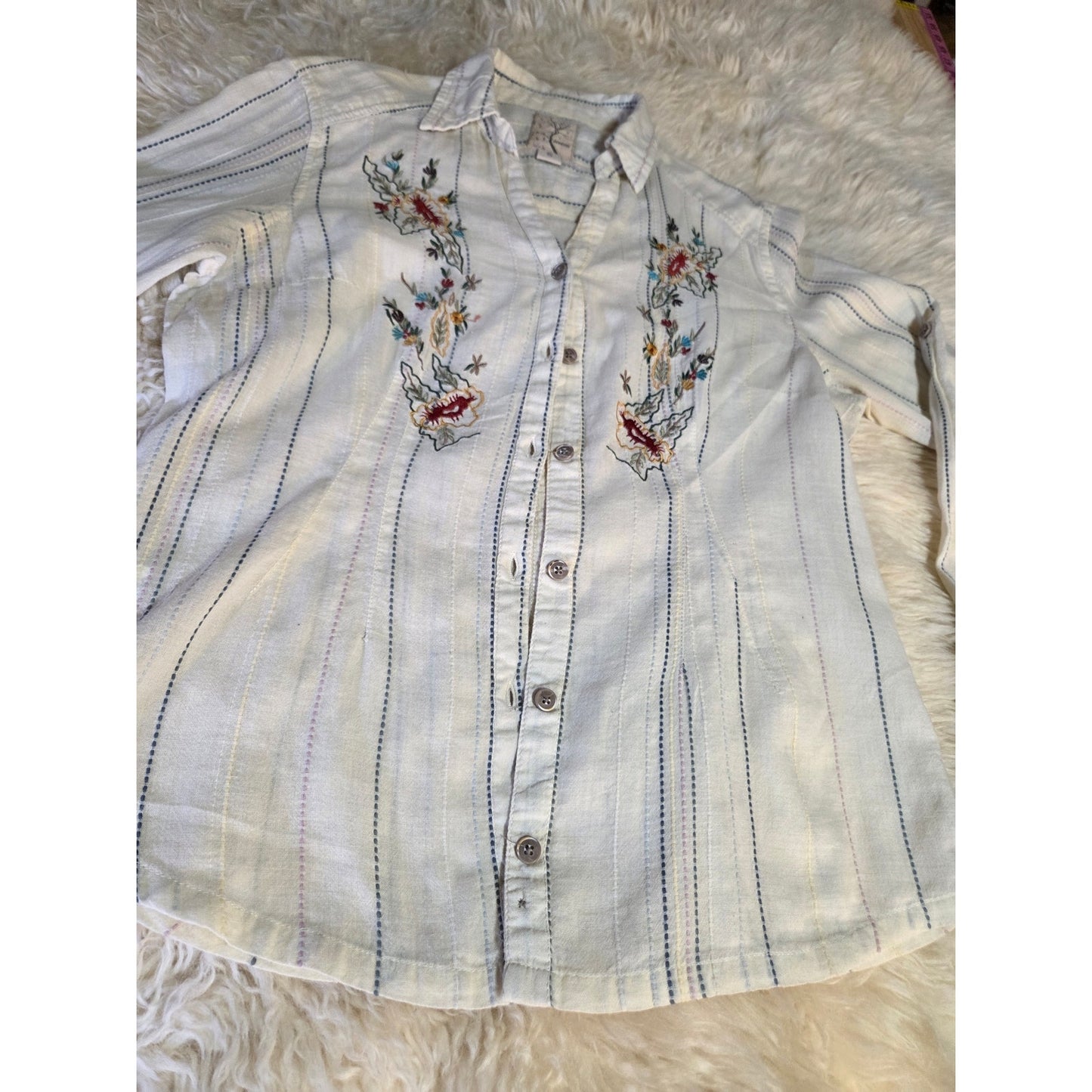 Gramicci Collared Button Down Pearl Snap Embroidered Western Shirt XS