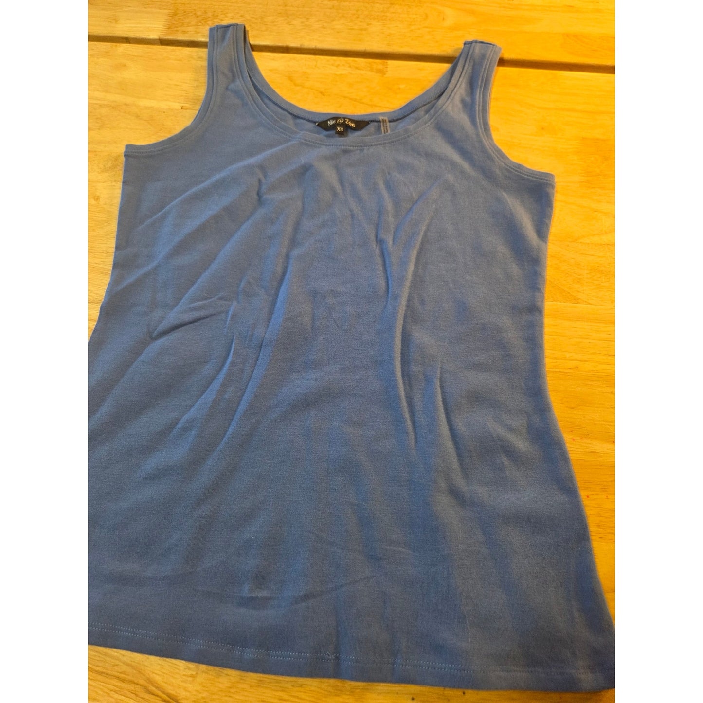 Nic + Zoe blue cotton tank top stretch extra small