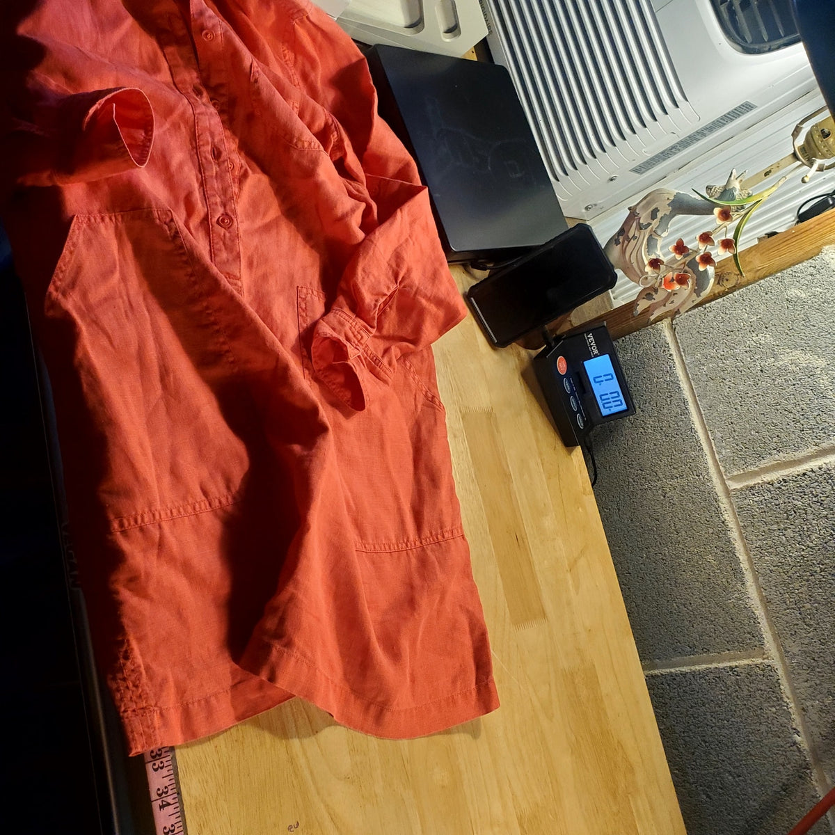 Michael Starr extra small linen red shirt dress