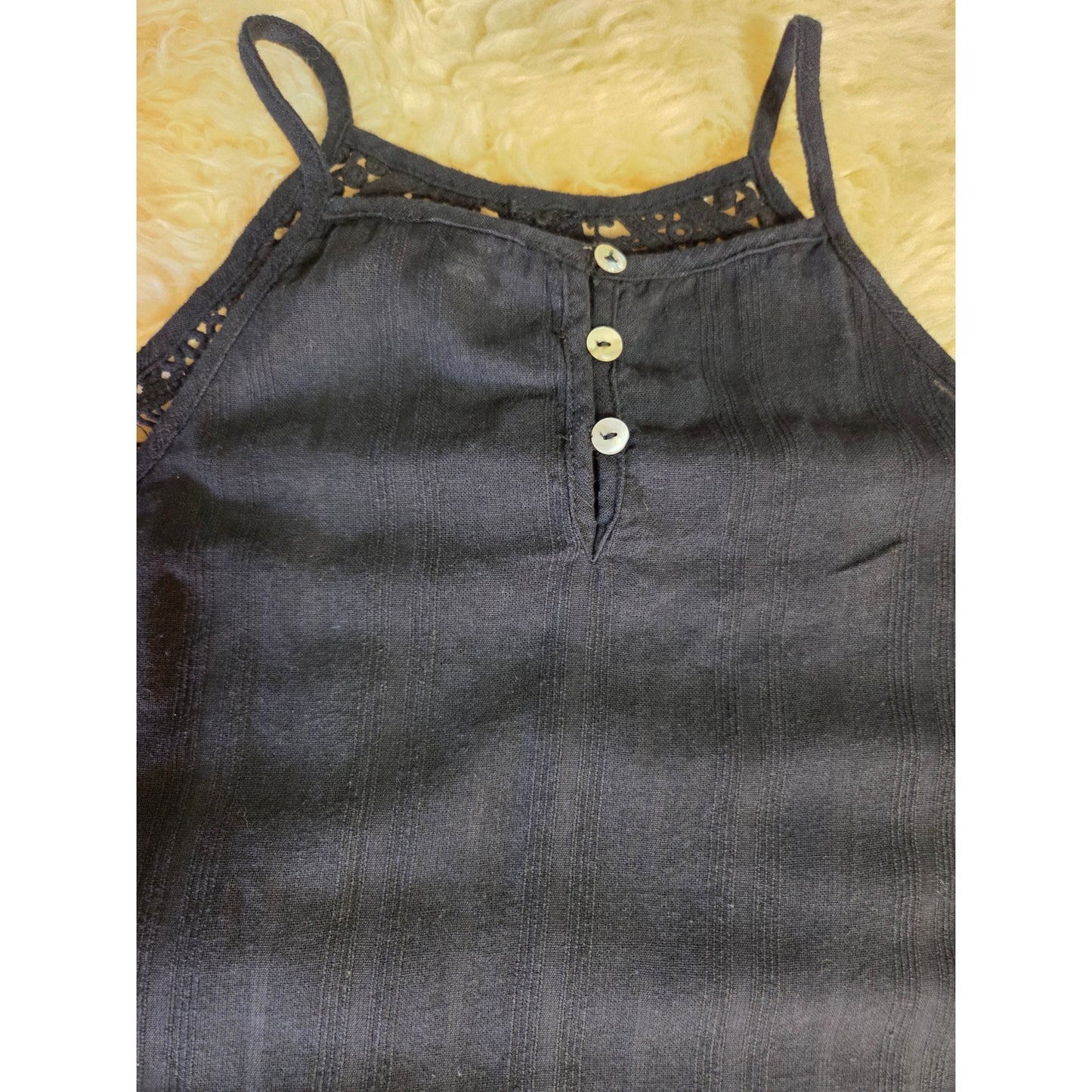 Venus Size 10 Black Spaghetti Strap Mini Dress Lace