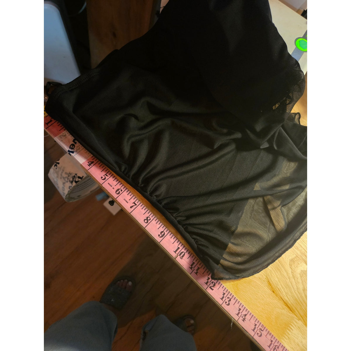 New with tag See You Monday black tank top sheer tummy adjustable strap size LG