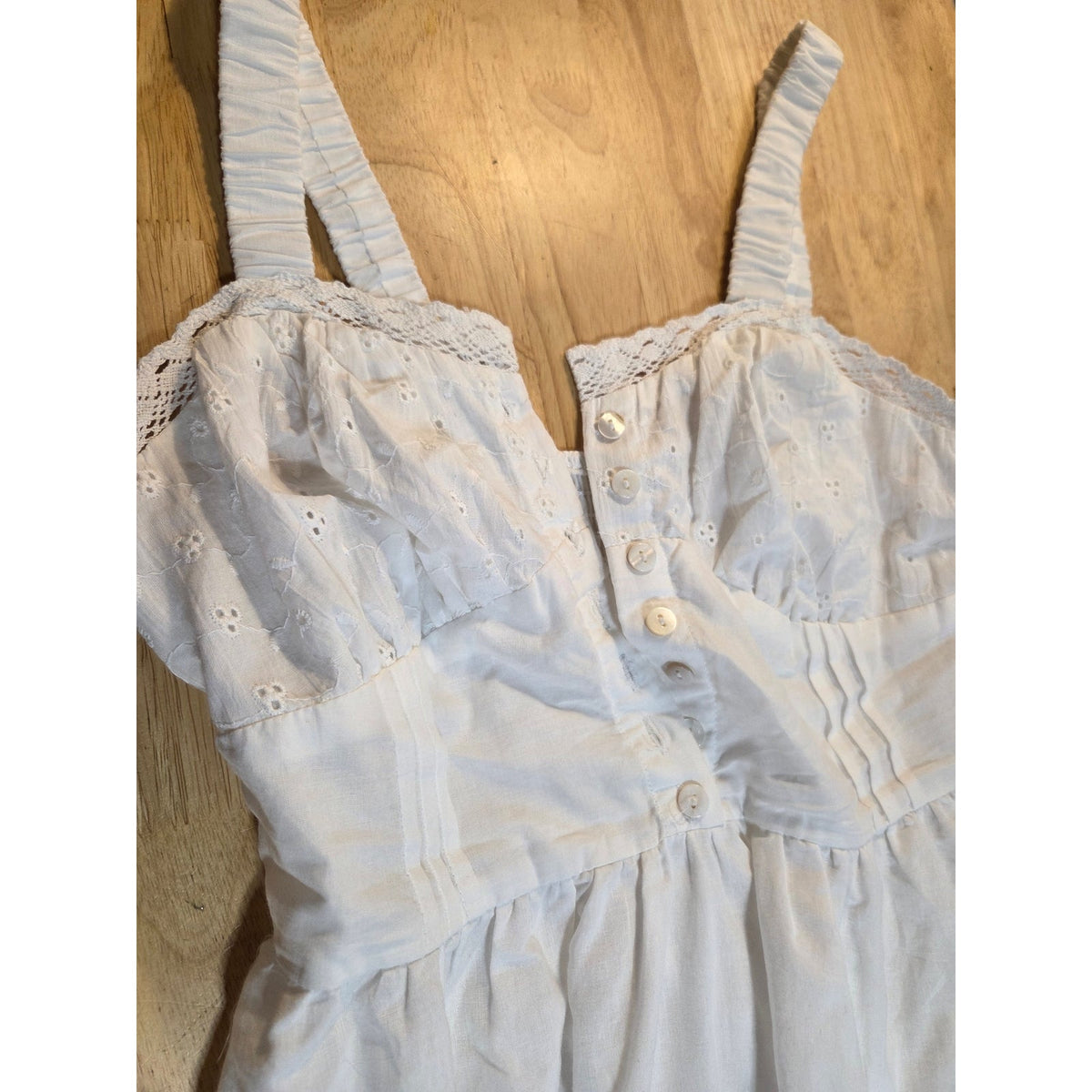 Blush size medium cotton sundress line skirt sleeveless button front princess