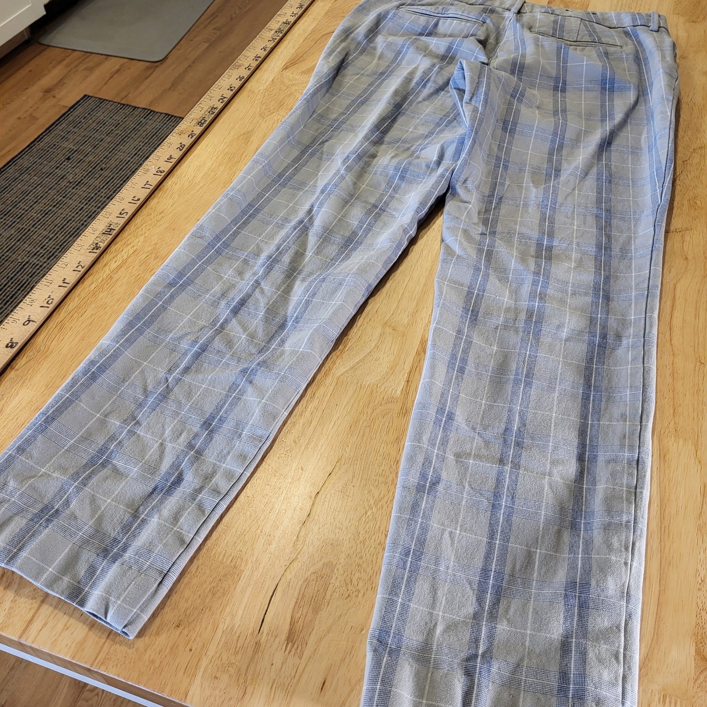 41 Hawthorn Gray Plaid Straight Pants Cotton Viscos Size 8