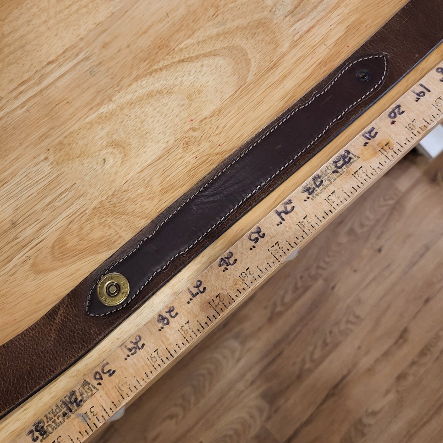 Remington 100% Leather Brown Shotgun Shell Belt 54" Missing Piece