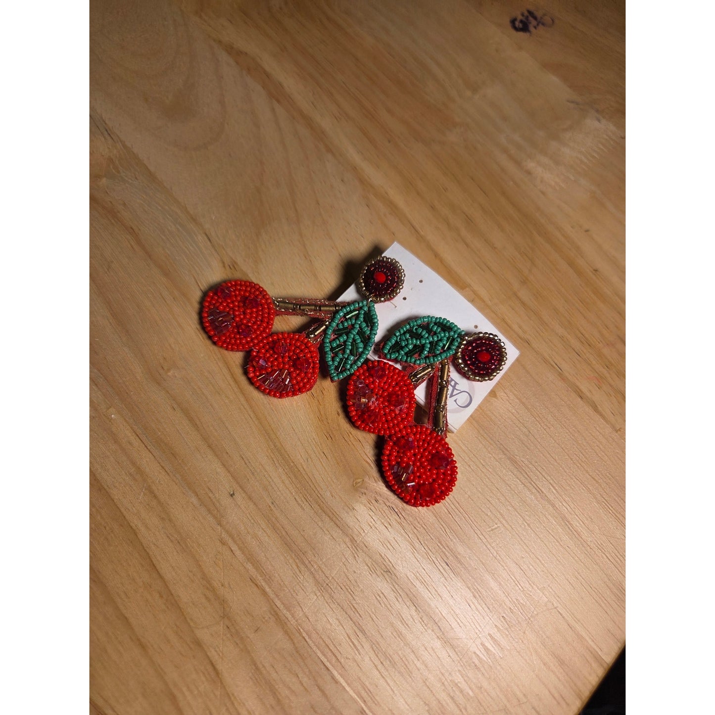 New Cato Cherry Beaded Post Earrings