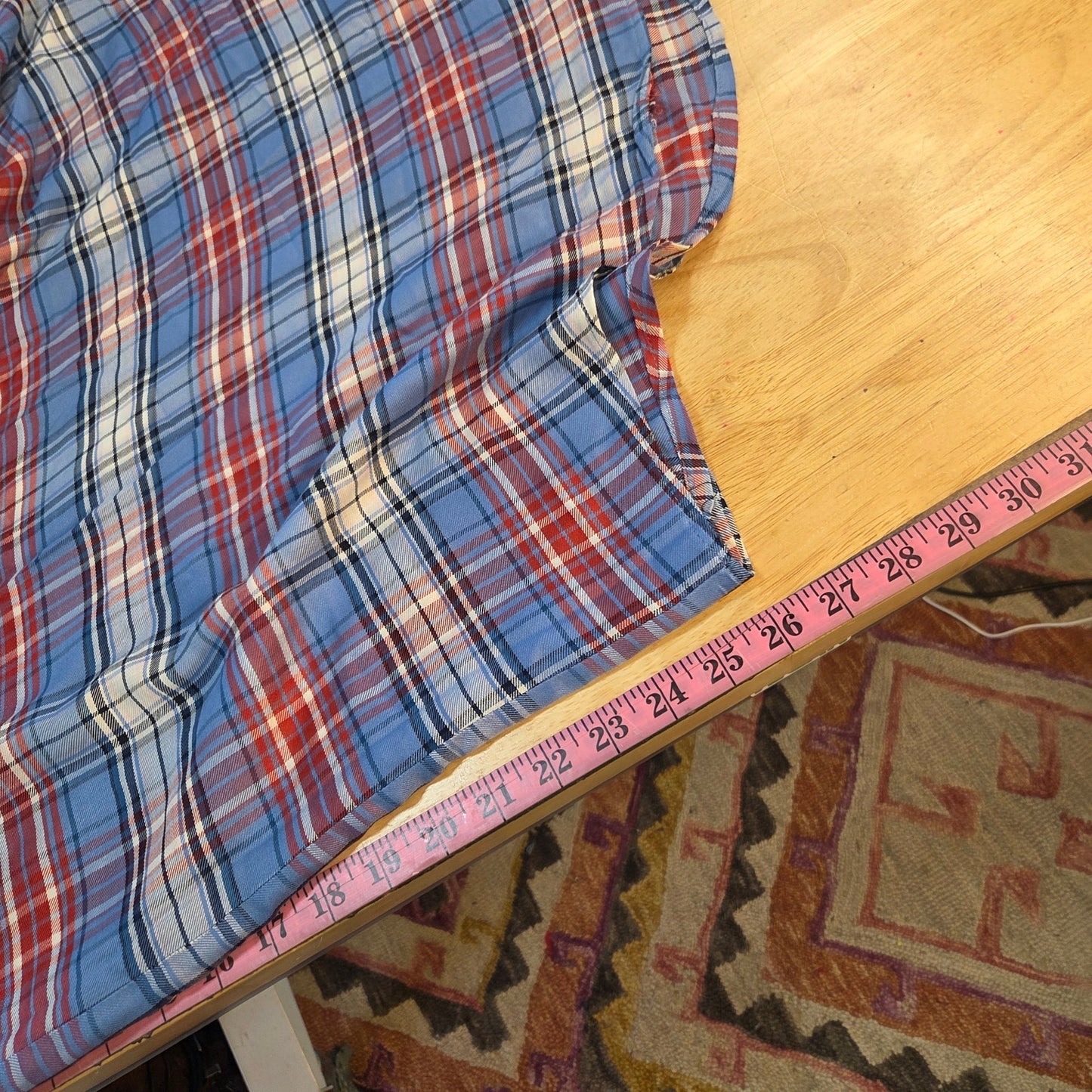 Est. 1946 Cato's Elastic Waist Tissue Hem Red White Blue Plaid Thin Flowy Large