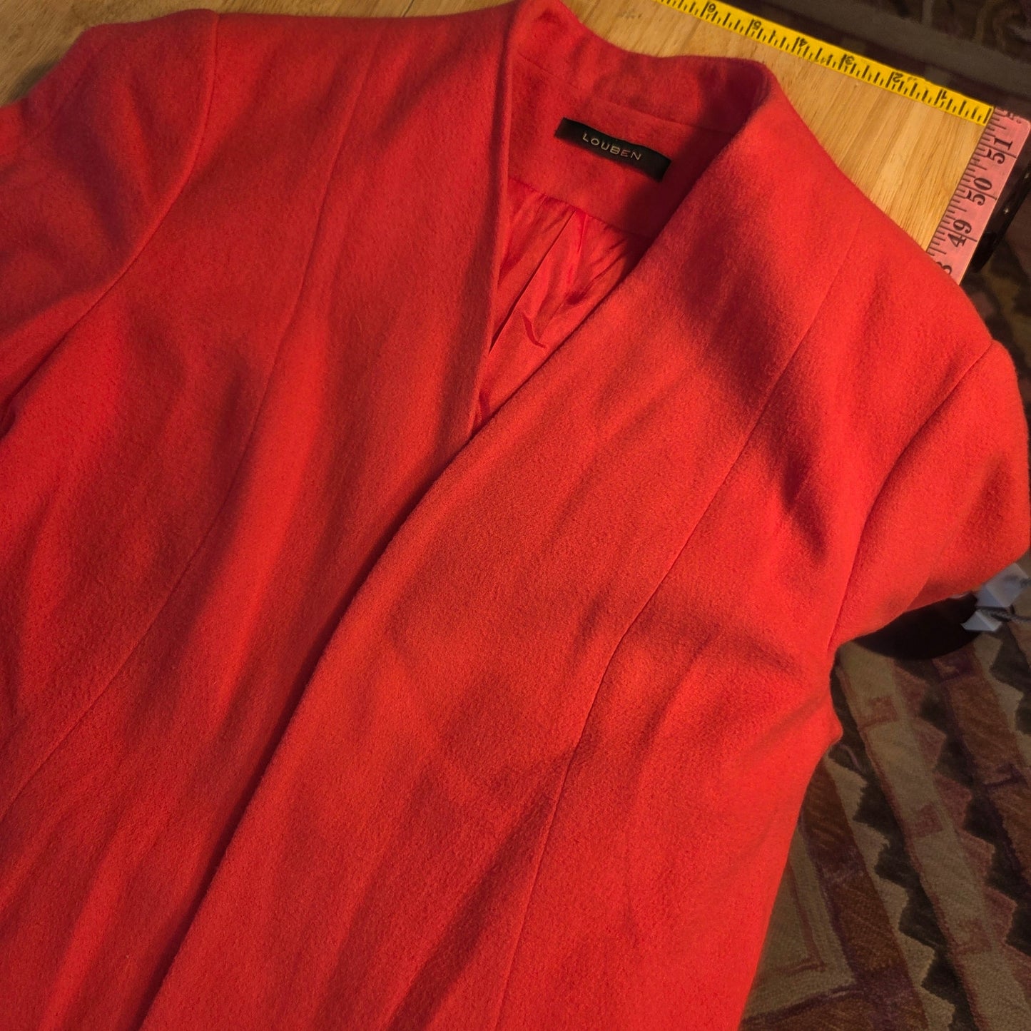 Loubin red cashmere wool blend jacket vintage waist cut 20" pit to pit size 8