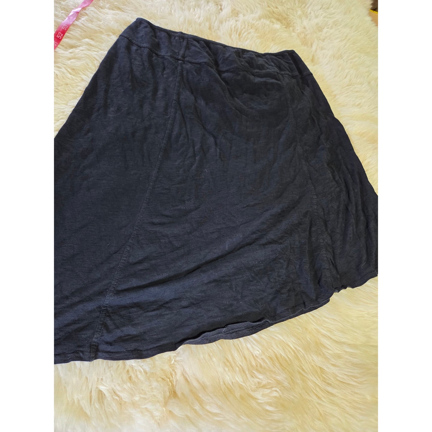 Prana black jersey knit asymmetrical t-shirt skirt Shin length black XL