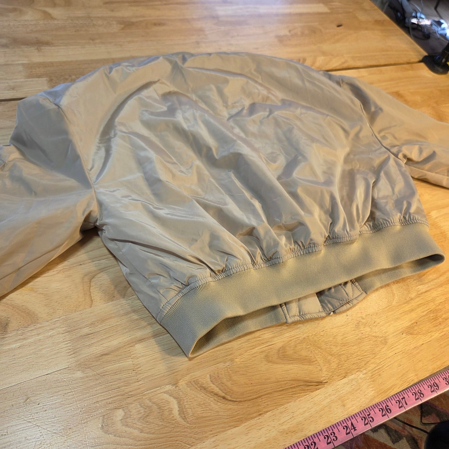 Love tree size medium cropped khaki bomber jacket nylon Y2K silver Hardware