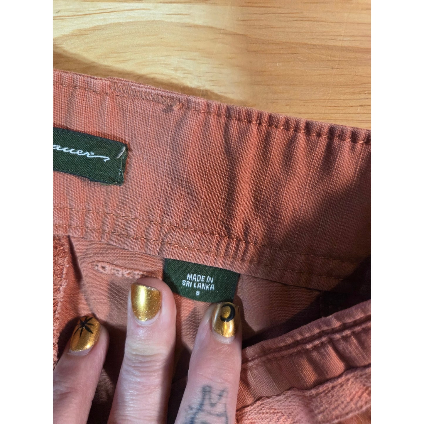 Eddie Bauer women's size 8 Pedal Pusher pants pockets cotton drawstring