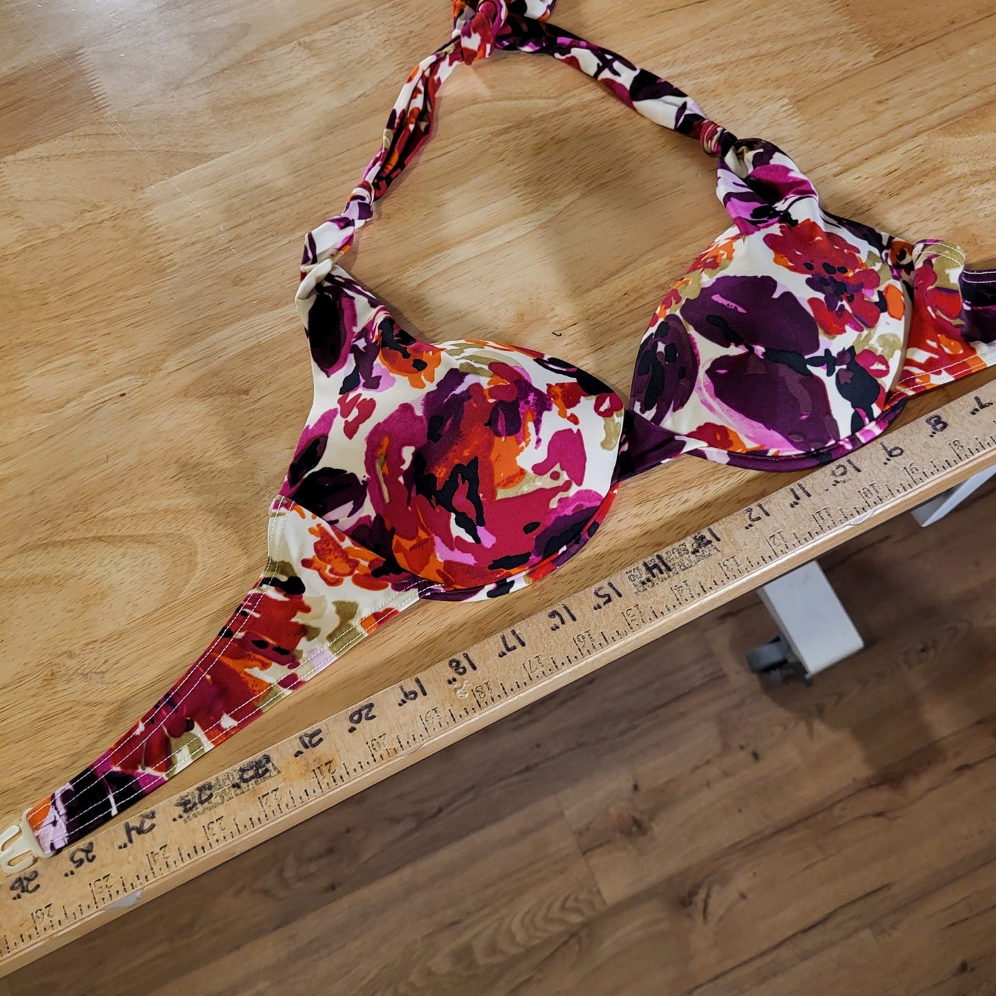 Be Creative Two Piece Halter Bikini Floral Abstract Padded Large