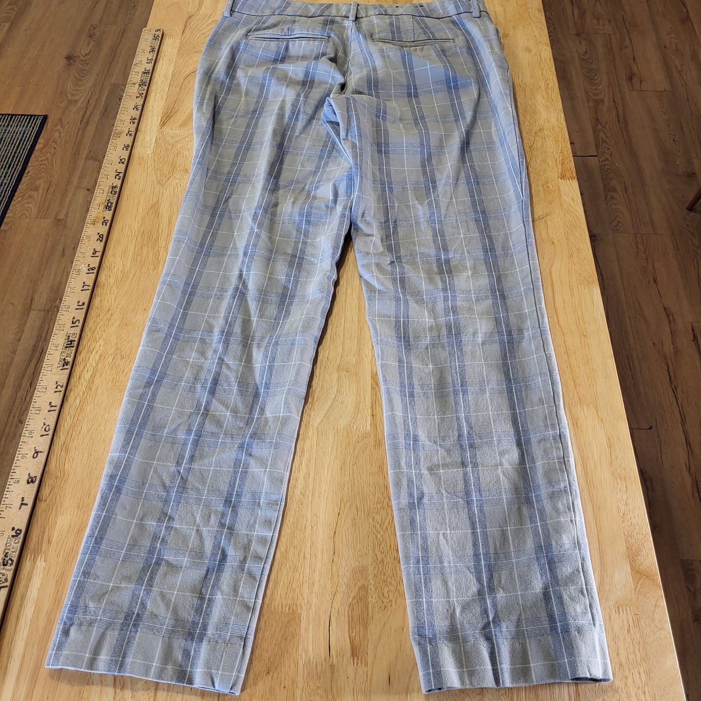 41 Hawthorn Gray Plaid Straight Pants Cotton Viscos Size 8