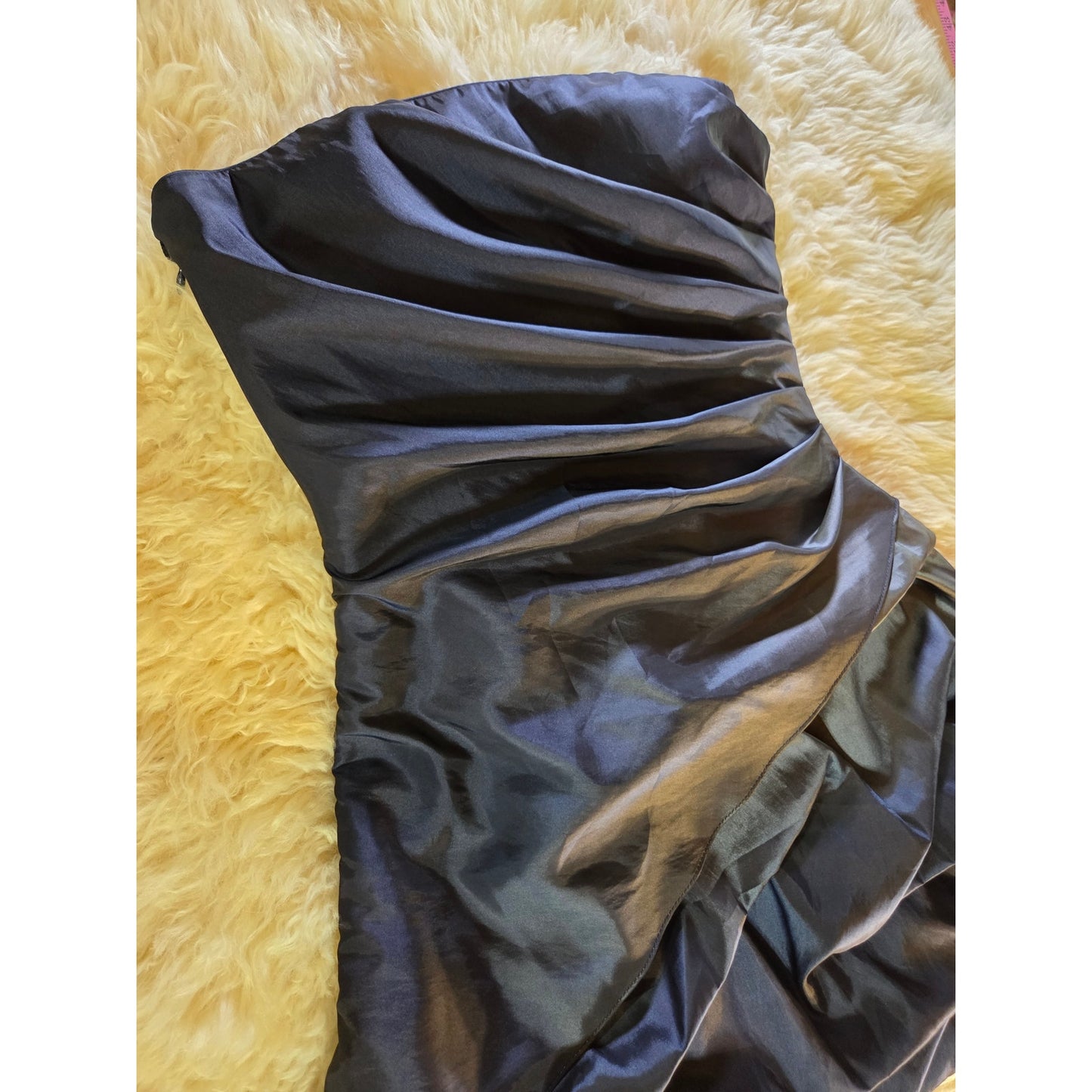 Onyx Nite blue metallic ombre gathered sleeveless tube dress Mini size 12