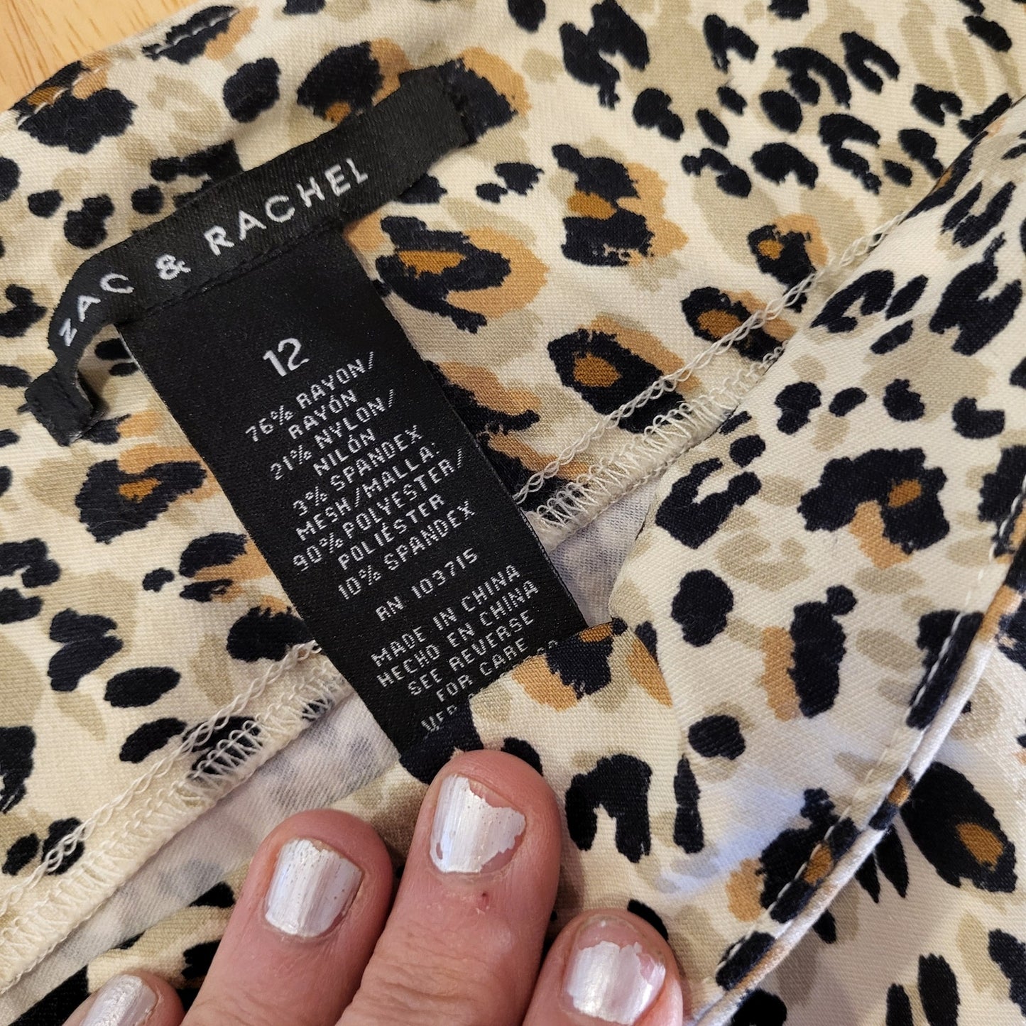 Zac & Rachael Stretch Cropped Leopard Pants Wide Waist Band