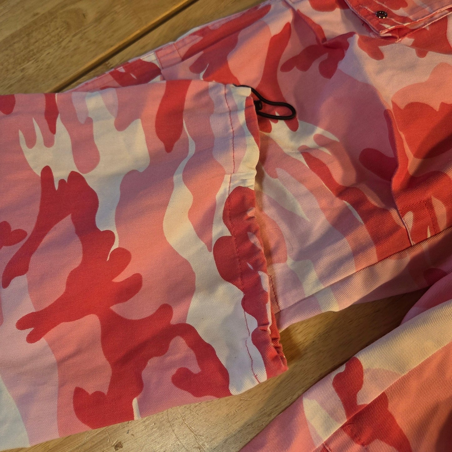 Riflessi pink camouflage Raver pants bondage straps wide leg adjustable 2XL