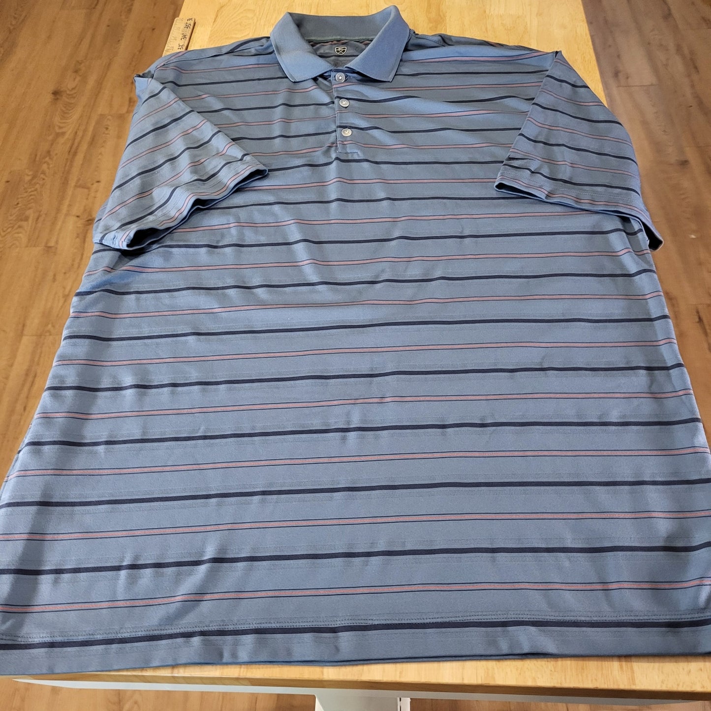 Nike Golf Active Blue Polo Shirt Striped XL Shirt 26" p2p 32" Long