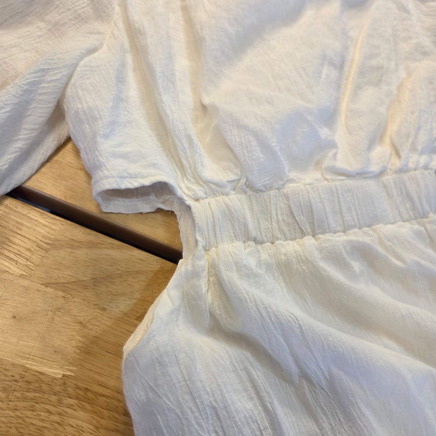 HFYVE  Jersey knit cut outside elastic mini dress white cotton size medium